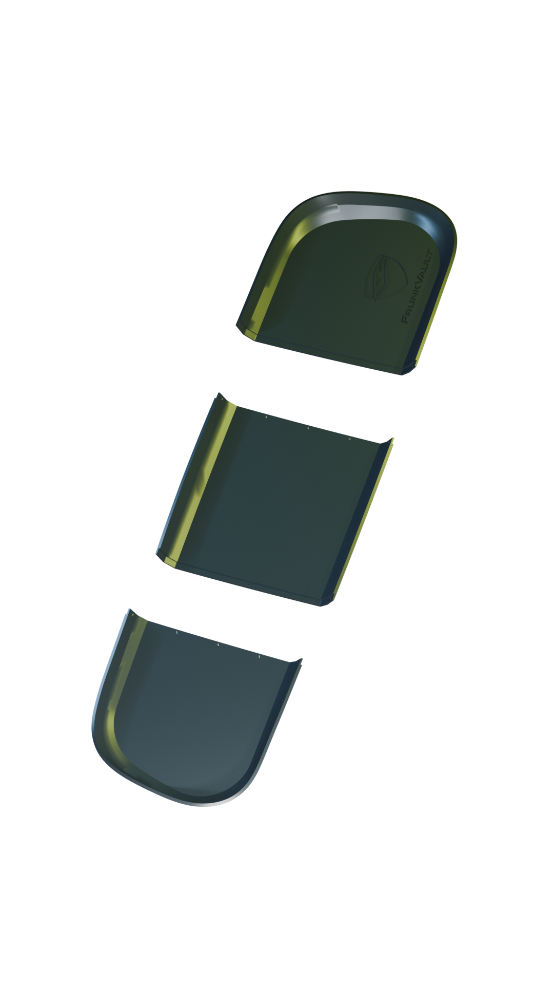 Design rendering of the three Signature+ panel sections, shown separated.