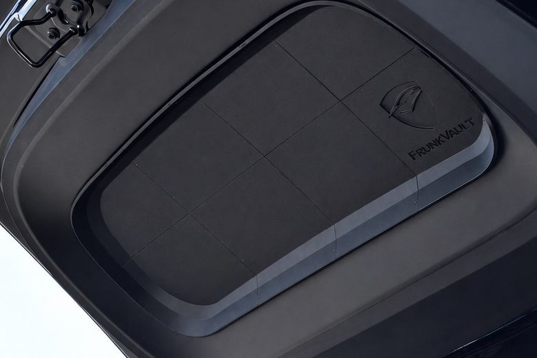 Abyss finish — FrunkVault glass-fiber frunk armor for Tesla Model Y