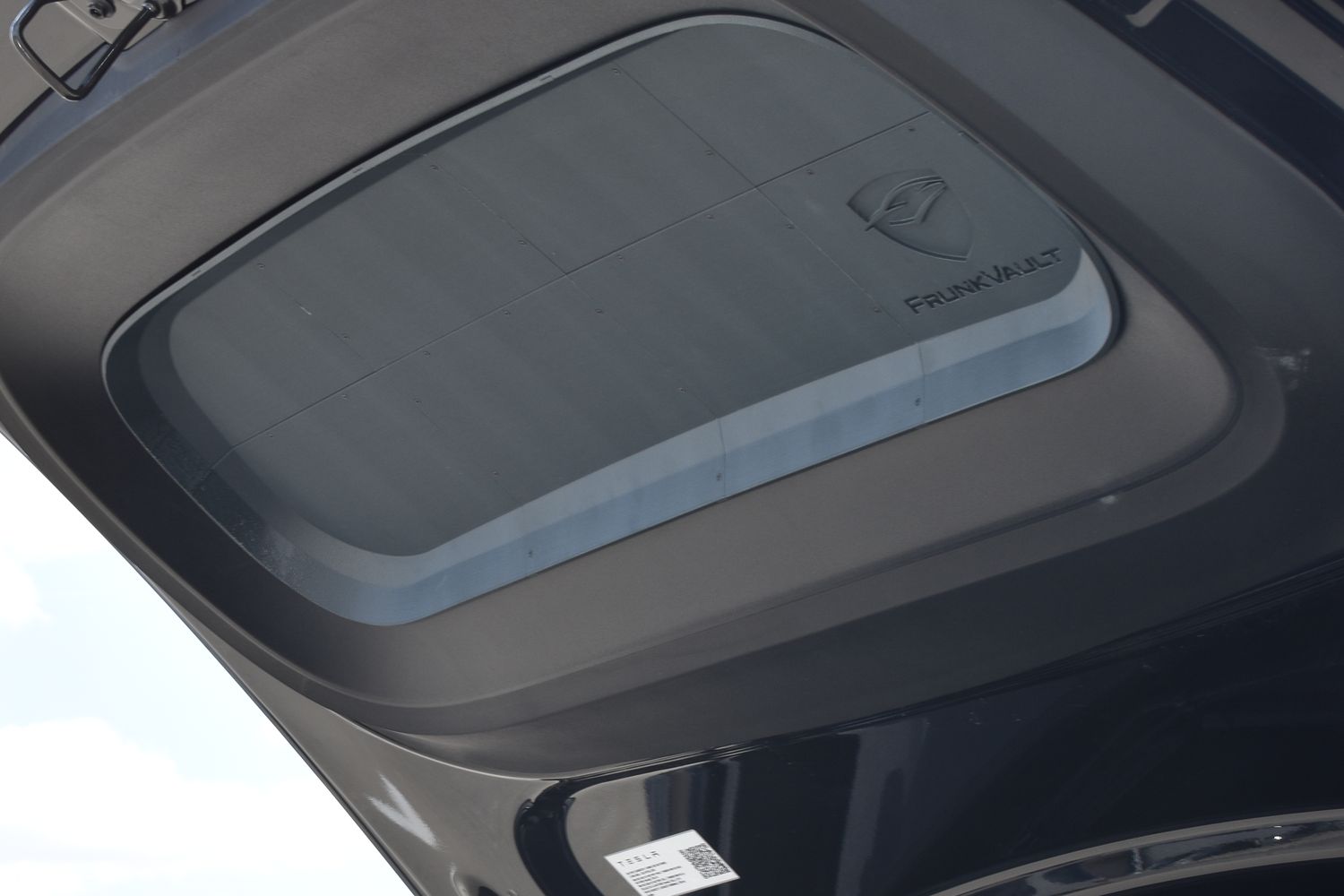 Deep Space finish — FrunkVault glass-fiber frunk armor for Tesla Model Y